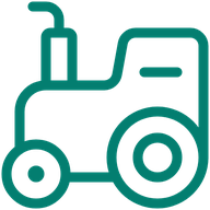 Tractor icon representing farming